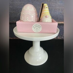 SOLD Carrot Patch Cottage Easter Egg & Gnome Salt & Pepper Shakers